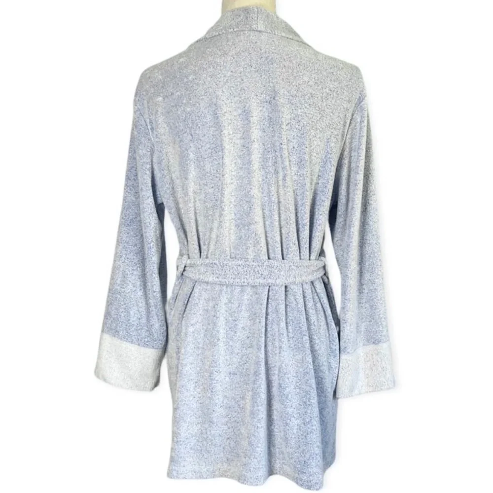 Natori Nirvana Brushed Terry Robe In Imperial Blue Soft And Cozy Size Small - Picture 3 of 8